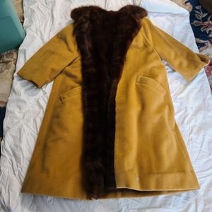 Womans real fur vintage coat